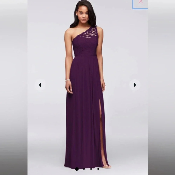 David’s Bridal body lace plum dress size 4 - Picture 13 of 16